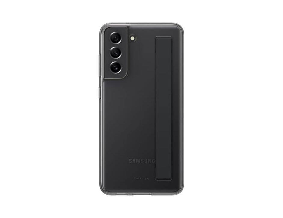 Angle. Samsung - Samsung Galaxy S21 FE SIlicone Slim Strap Cover I Color: Black - Black.