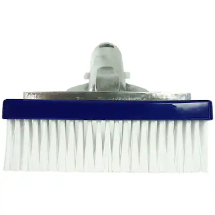 Front. Pool Central - 5.5" Blue Swimming Pool Bristle Brush Head with Handle - Blue.