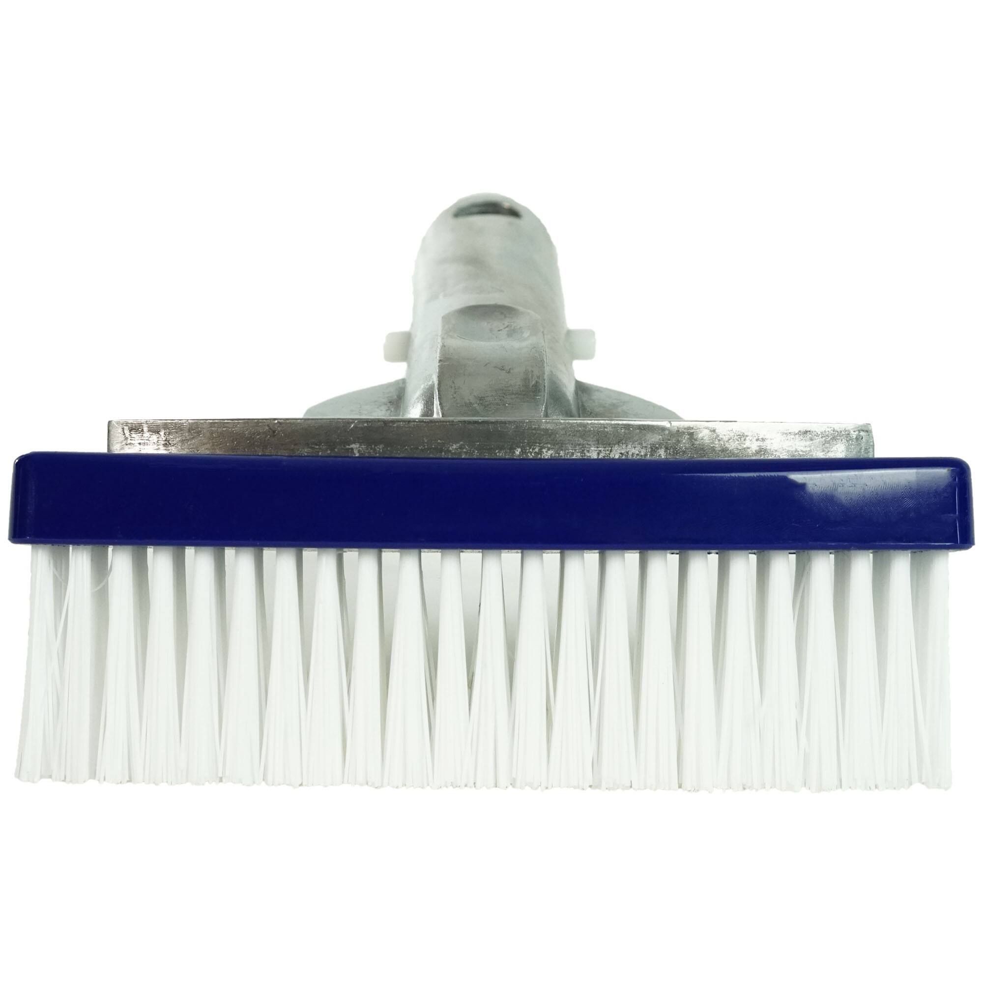 Front. Pool Central - 5.5" Blue Swimming Pool Bristle Brush Head with Handle - Blue.