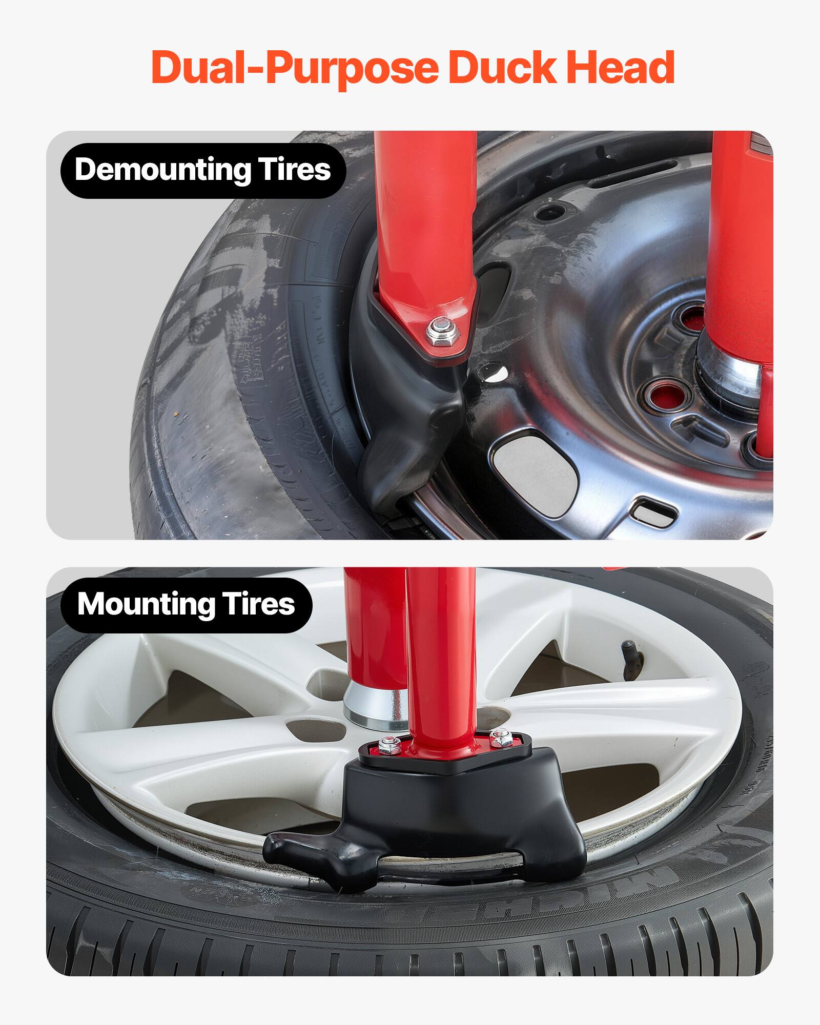 Dual-Purpose Duck Head

Demounting Tires

Mounting Tires