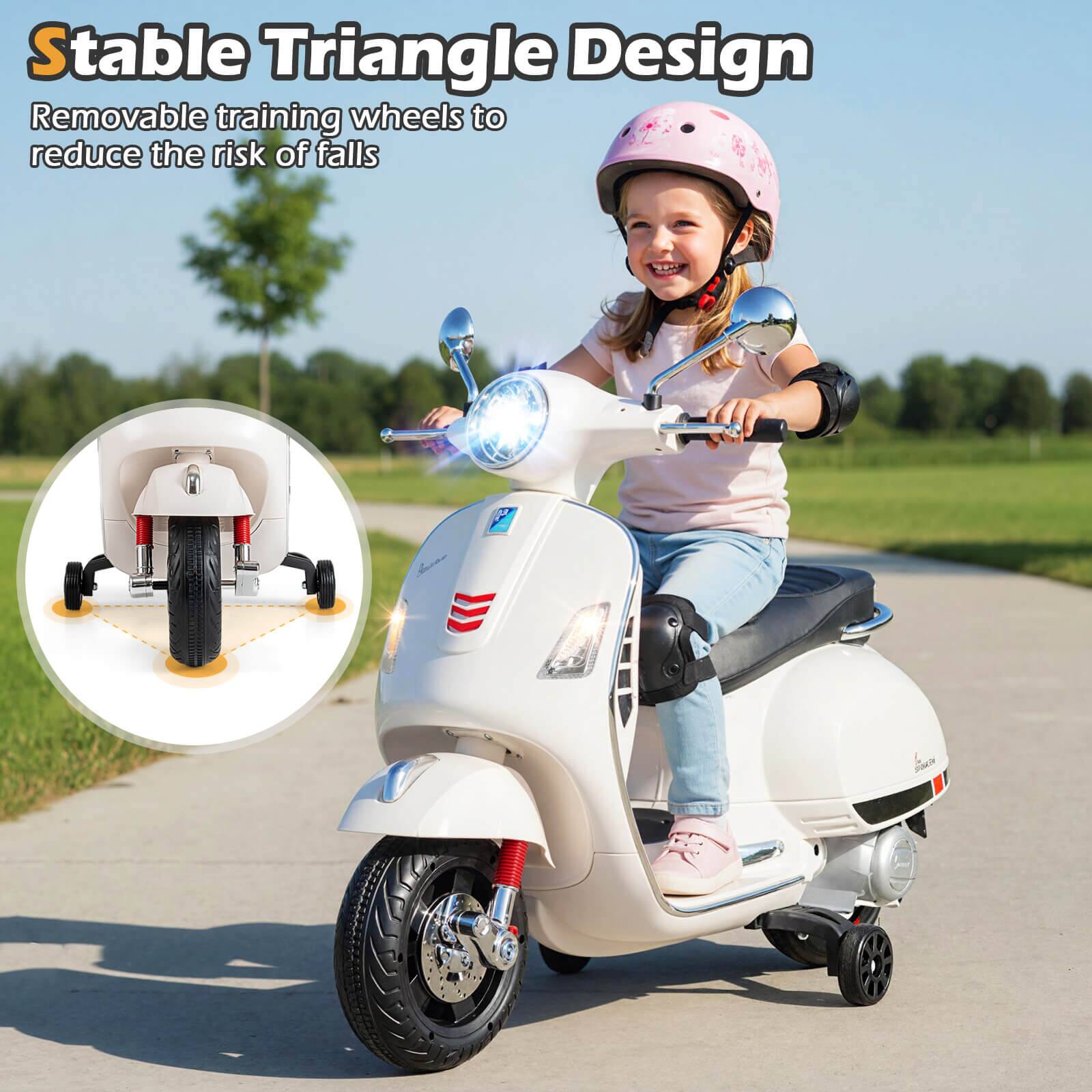 Stable Triangle Design  
Removable training wheels to reduce the risk of falls