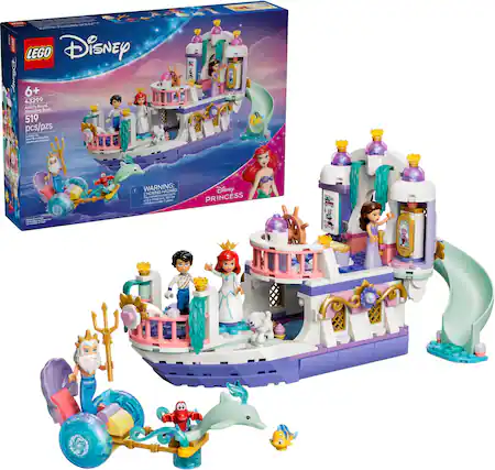 - LEGO Disney Di 6+ 43299 Ariel's Royal Wedding Boat 519 pcs/pzs
- WARNING: HAZARD CHOKING HAZARD Small parts. Not for children under 3 years.
- Disney PRINCESS