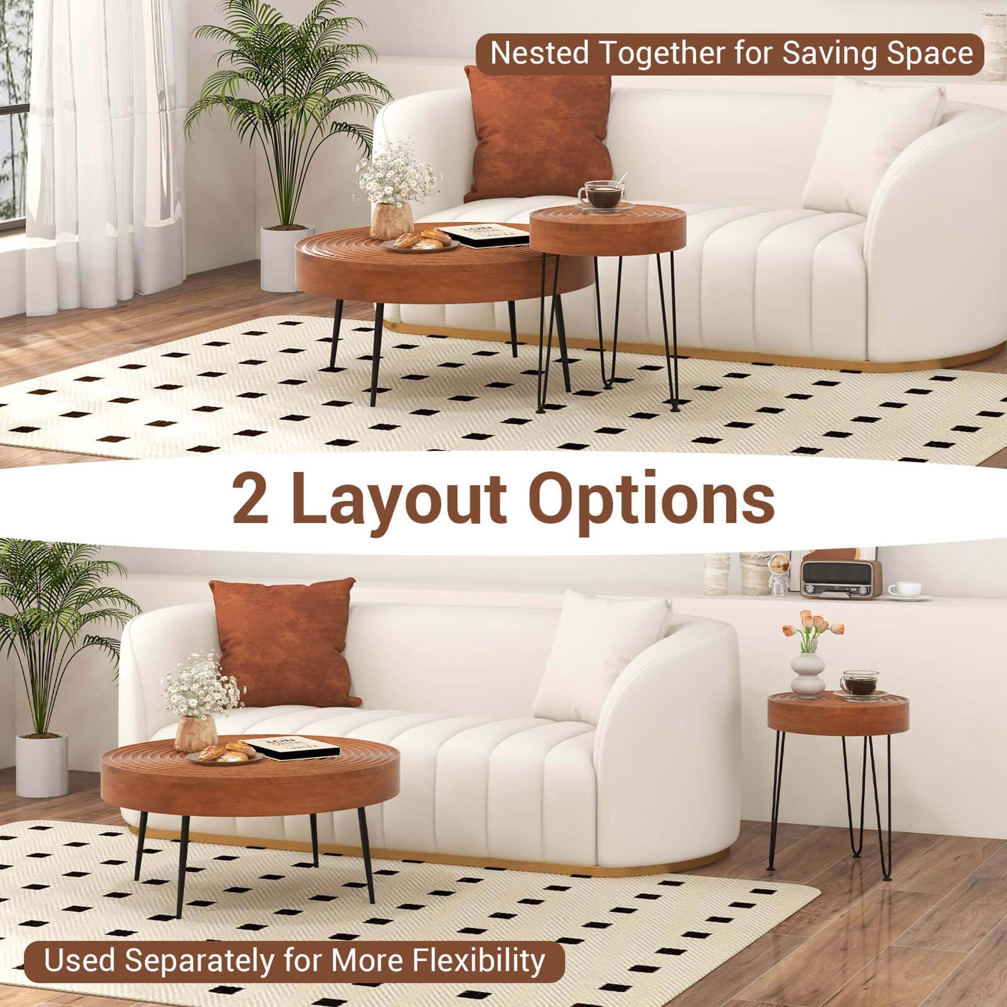 Nested Together for Saving Space 2 Layout Options Used Separately for More Flexibility