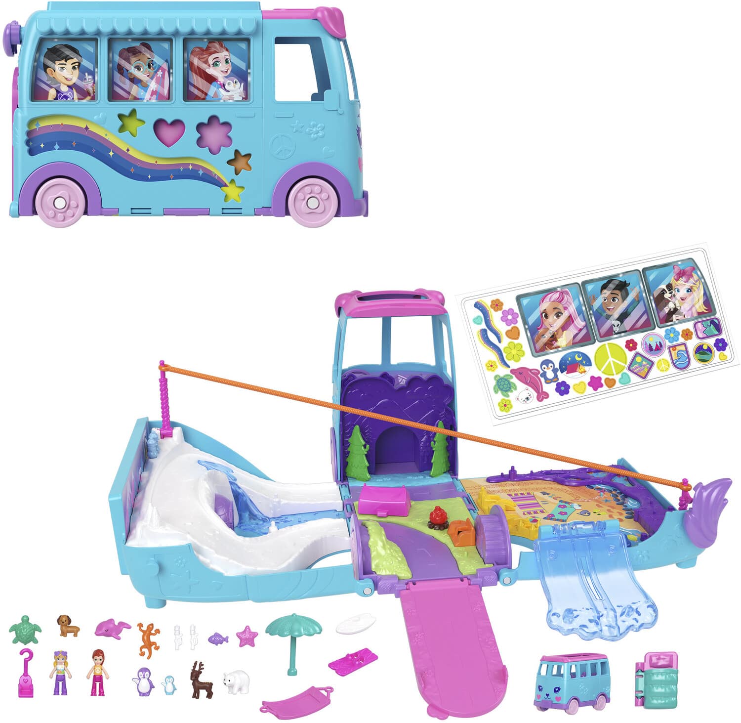 Mattel - Polly Pocket Pet Mobile Adventure Playset - Collectibles - Multicolor