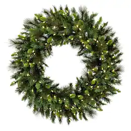 Vickerman - 42" Bangor Mixed Pine Wreath Dura-Lit 200WW - Green