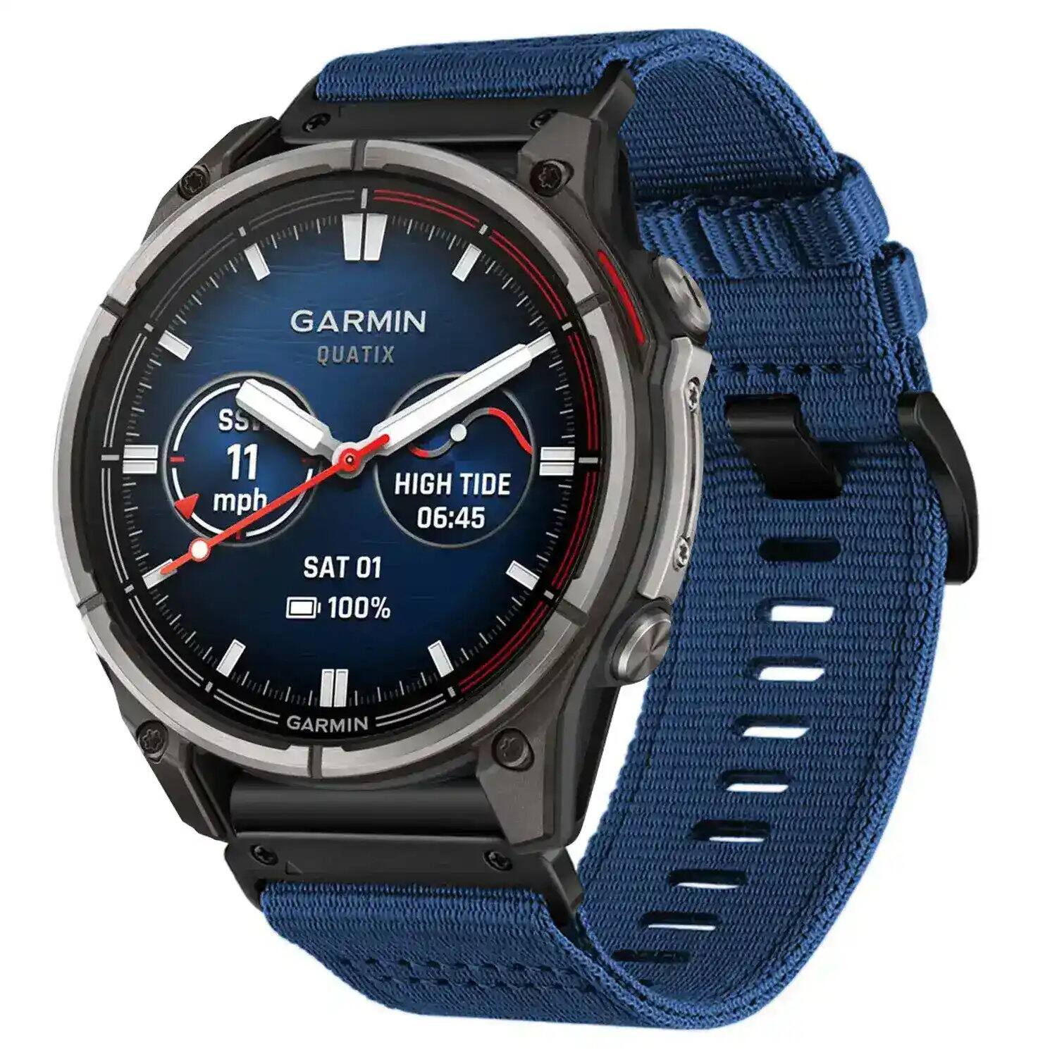 GARMIN QUATIX  
SS 11 mph  
HIGH TIDE 06:45  
SAT 01  
100%