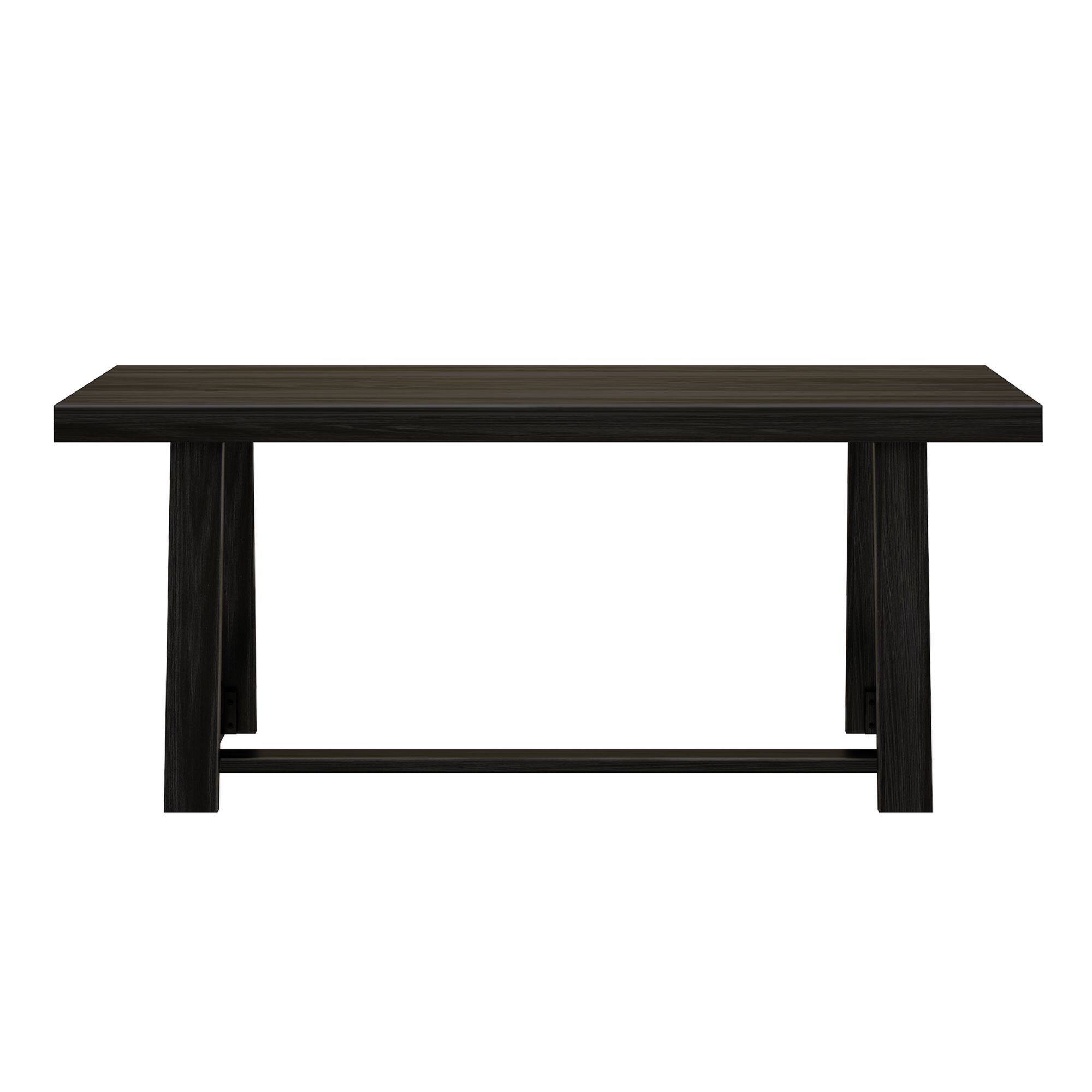 Alt View 5. Plank+Beam - Classic Rectangular Dining Room Table (72in / 1830mm), Black Wirebrush - Black Wirebrush.