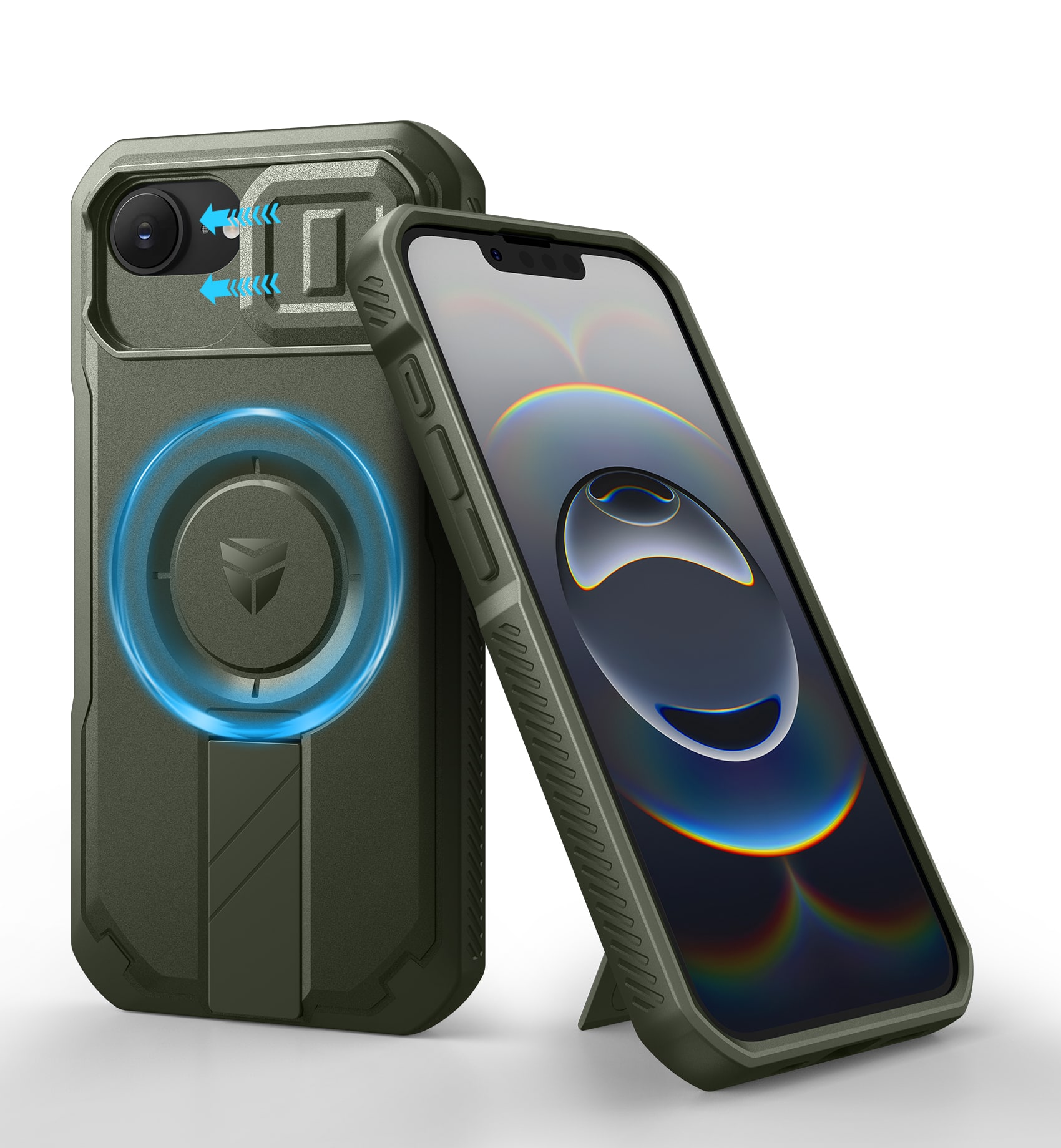 Dexnor - Phone Case for iPhone 17e / 16e with Slide Camera Cover, Compatible with MagSafe Heavy-Duty Rugged Magnetic Shockproof - Army Green price history on PriceWatchPro