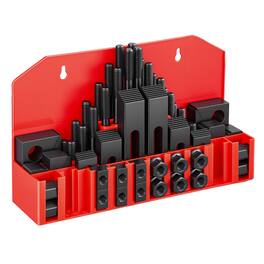 VEVOR - 58 Piece 5/8" T-Slot Clamping Kit Hold Down Clamp 1/2"-13 Stud Size, for Bridgeport Mills, Standard Milling Machine - Black