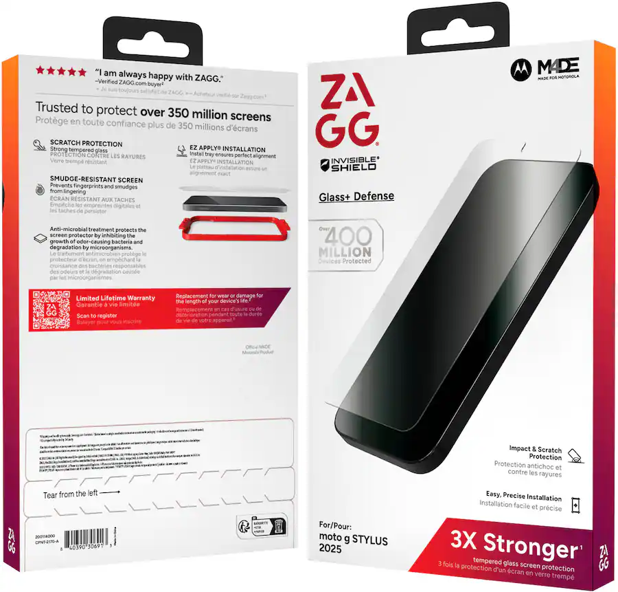 ZAGG Glass+ Defense Motorola Moto G Stylus 2025 Clear 200118324