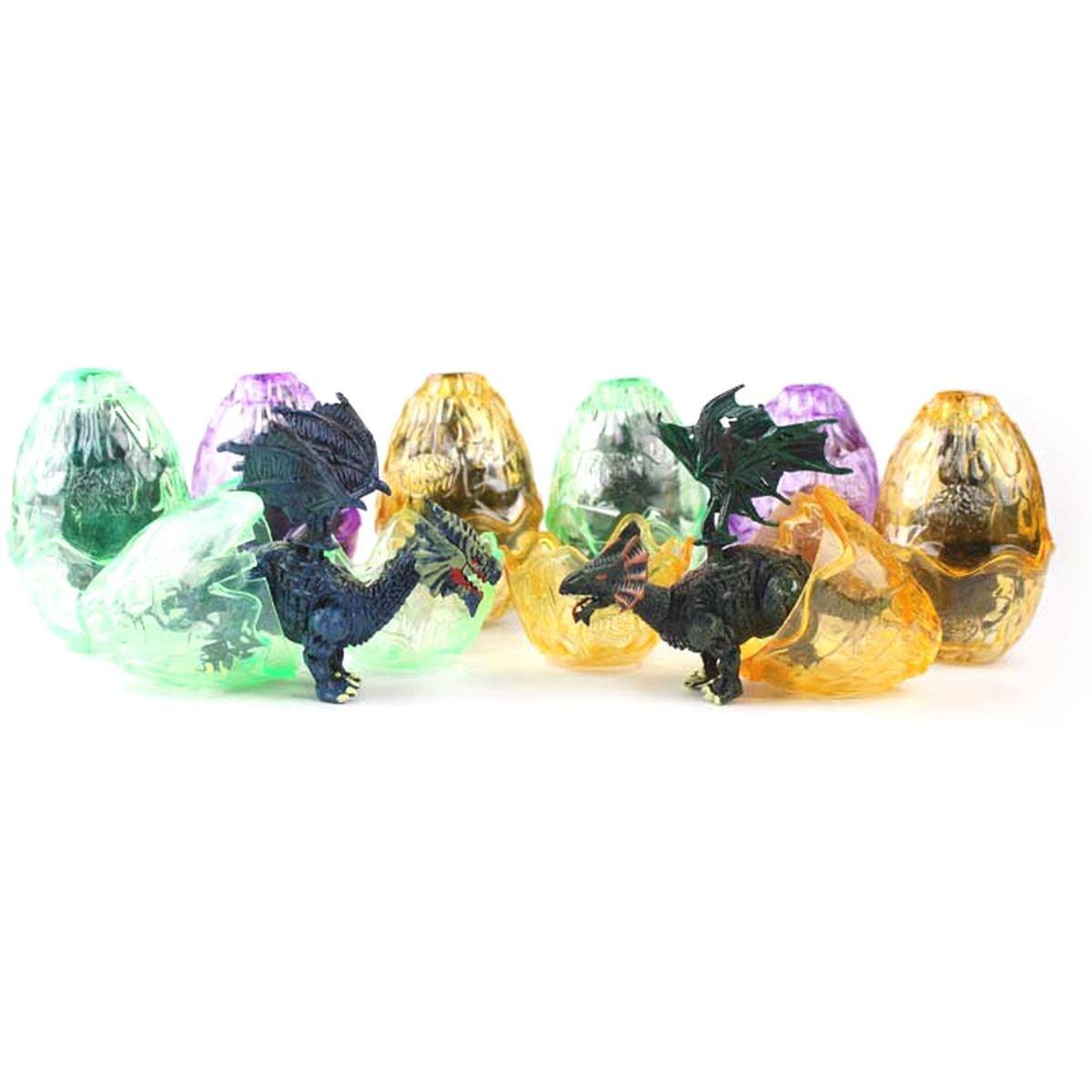Alt View 1. JuzToys - Dragon Figurine Puzzles In Hatching Jurrasic Eggs (12 Eggs Per Pack) - Multicolored.