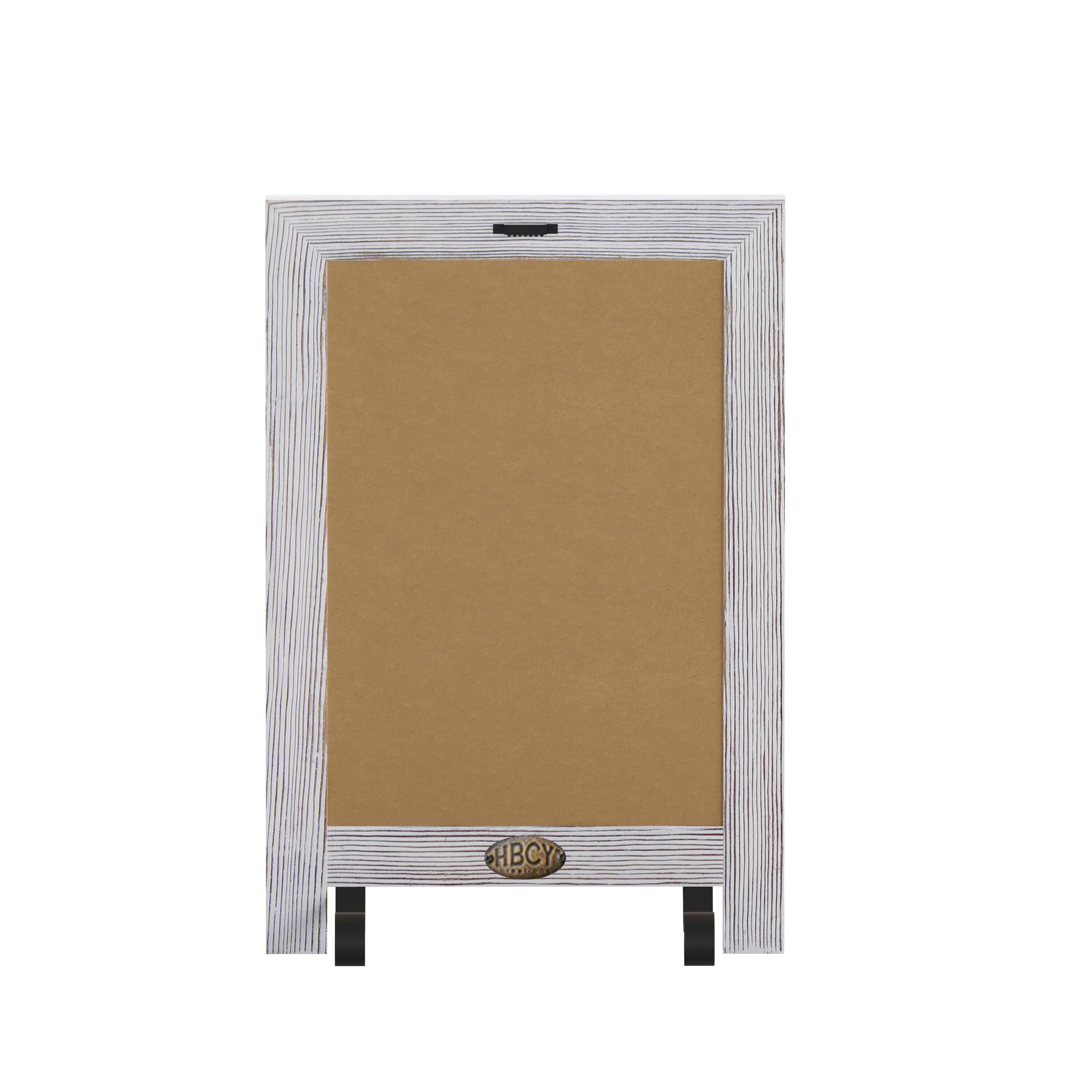 Alt View 8. Emma + Oliver - Burke Rustic Vintage Tabletop or Wall Hanging Chalkboard with Magnetic Surface and Folding Legs - White Wash.