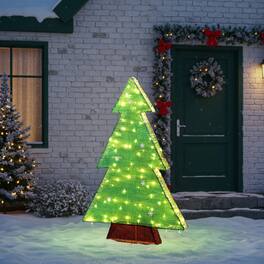 Winado - 4FT Christmas Tree Display Pre-lit with LED Lights for Indoor Outdoor Porch Lawn Holiday Garden Party Decorations - Green