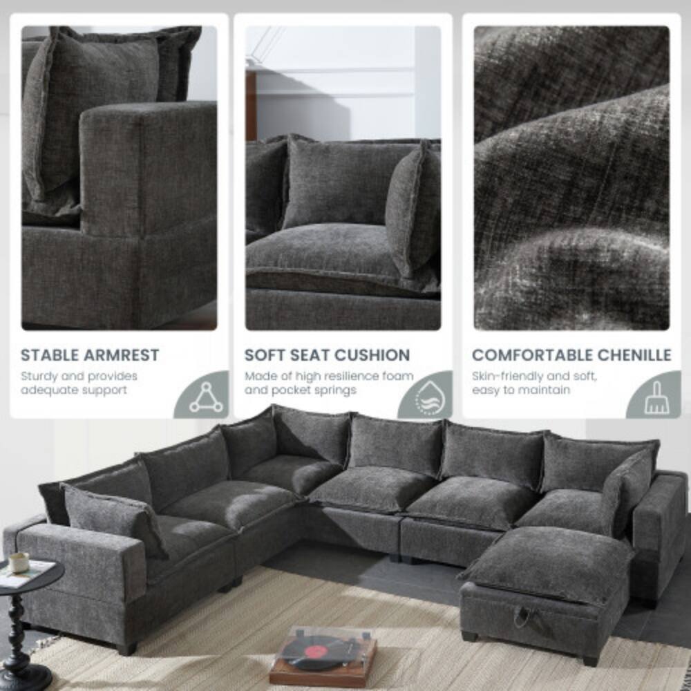 STABLE ARMREST  
Sturdy and provides adequate support  

SOFT SEAT CUSHION  
Made of high resilience foam and pocket springs  

COMFORTABLE CHENILLE  
Skin-friendly and soft, easy to maintain