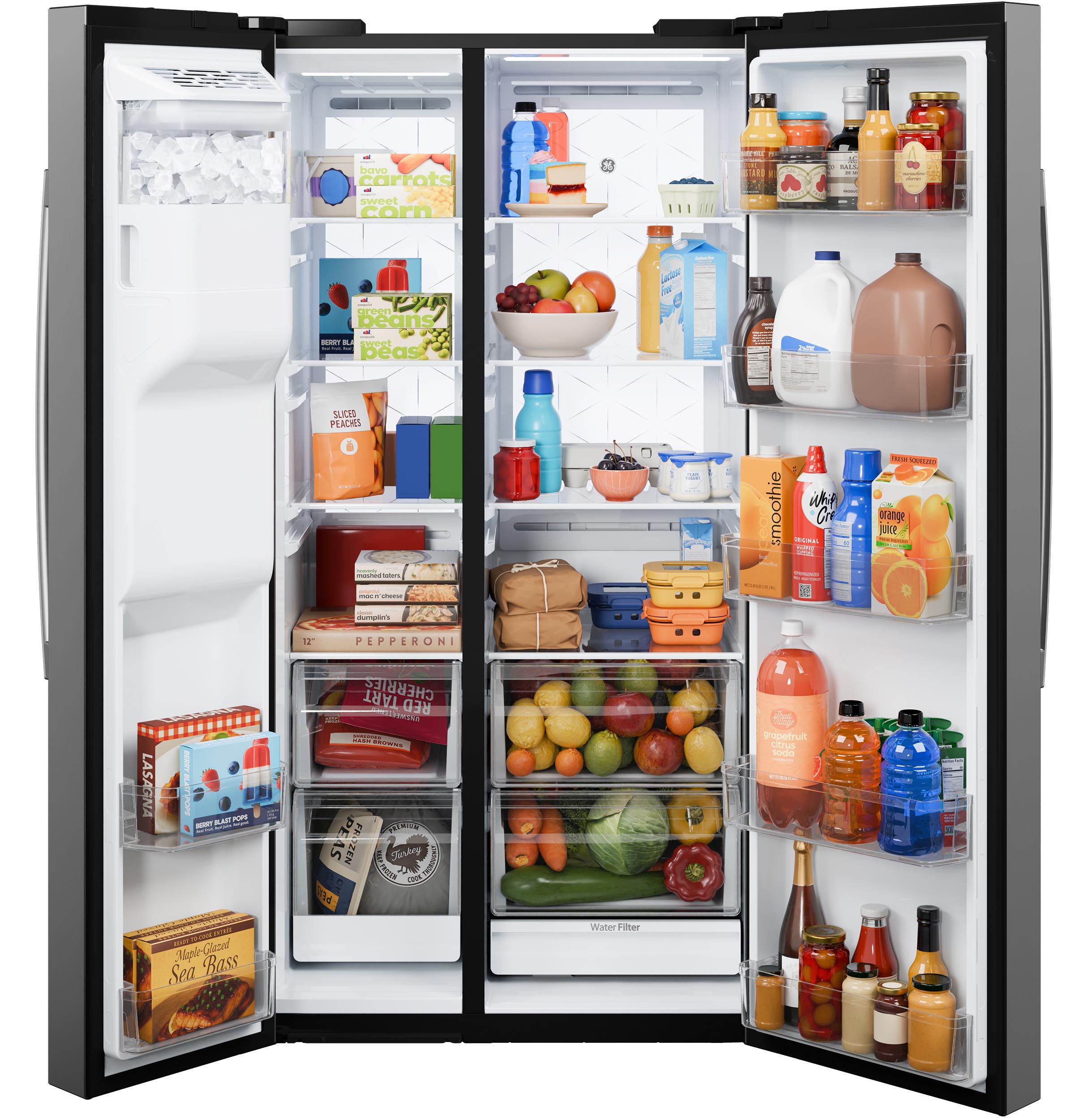 - Bavo carrots sweet corn
- Sweet beans
- Sliced peaches
- Smoothie
- Whip cream
- Orange juice
- Pepperoni lasagna
- Tart cherries
- Red endive
- Frozen peas
- Grapefruit
- Soda
- Mopel-Clad Glacad
- Sea Bass
- Water Filter

- A OLA
- SreSI
- P peans
- CE
- ha SLctR
- PEACHES
- NEW SHIO
- PEPPERONI LASAGNA
- VALATO
- PUP
- ad
- TART CHERRIES
- RED ENOD
- khmaie HS
- PEAS
- FRIZEN
- Fintry
- RONRD
- p JAEL
- 4
- gropefruit
- Utru
- sodo
- M
- MPOT
- num30