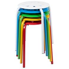 Front. Emma + Oliver - Plastic Nesting Stack Stools - School/Office/Home, 17.5"Height (5 Pack) - Assorted.