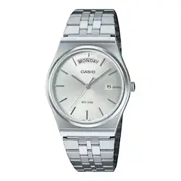 Casio - Men’s Dial Stainless Steel Day Date Watch - MTP-B146D-7AVDF - Silver