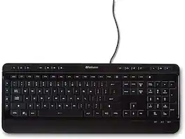 Verbatim - VER99789 Illuminated Soft Touch Wired Keyboard - USB Type A - Windows - Mac OS - Linux - Black