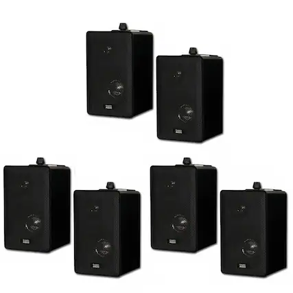 Front. Acoustic Audio by Goldwood - 251B Indoor Outdoor 3 Way All-Weather Speakers 3 Pair Pack 251B-3Pr - Black.
