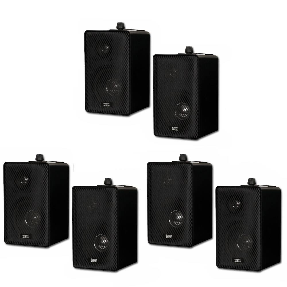 Front. Acoustic Audio by Goldwood - 251B Indoor Outdoor 3 Way All-Weather Speakers 3 Pair Pack 251B-3Pr - Black.