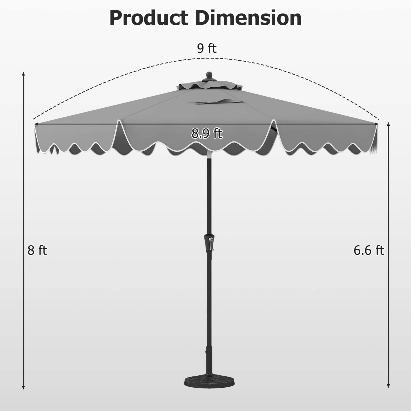 Product Dimension 9 ft 8.9 ft 8 ft 6.6 ft