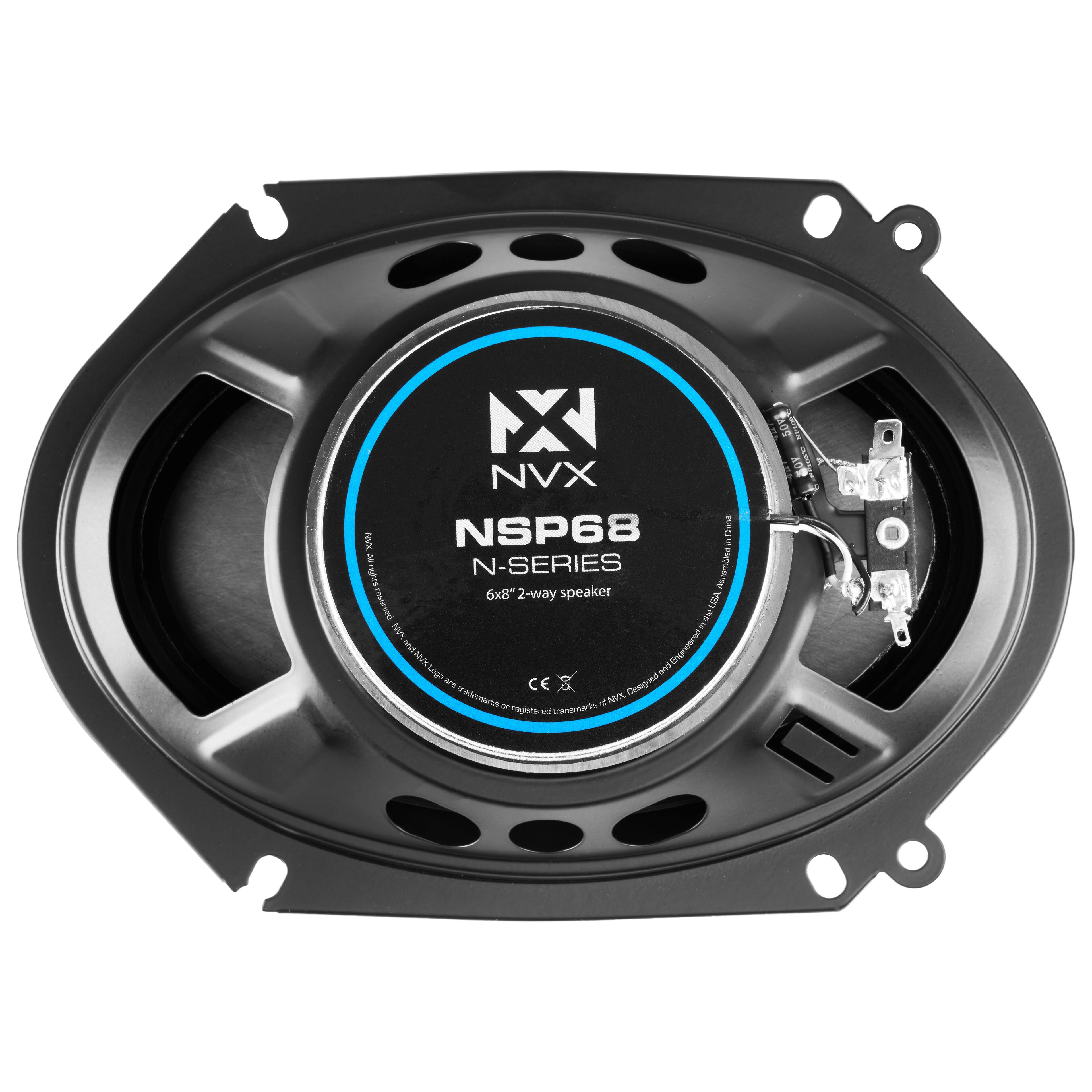 NX NVX NSP68 China M & k ae N-SERIES Assembled 6x8" 2-way speaker w p Se Mx A 2 Engineered Mx Logn - are CE Designed naormerke - trademnaro - mgecred 01 I  i 1