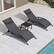 Front. PURPLE LEAF - 3-Pieces Oversized Aluminum Outdoor Chaise Lounge Patio Lounge Chair with Side Table - Grey.