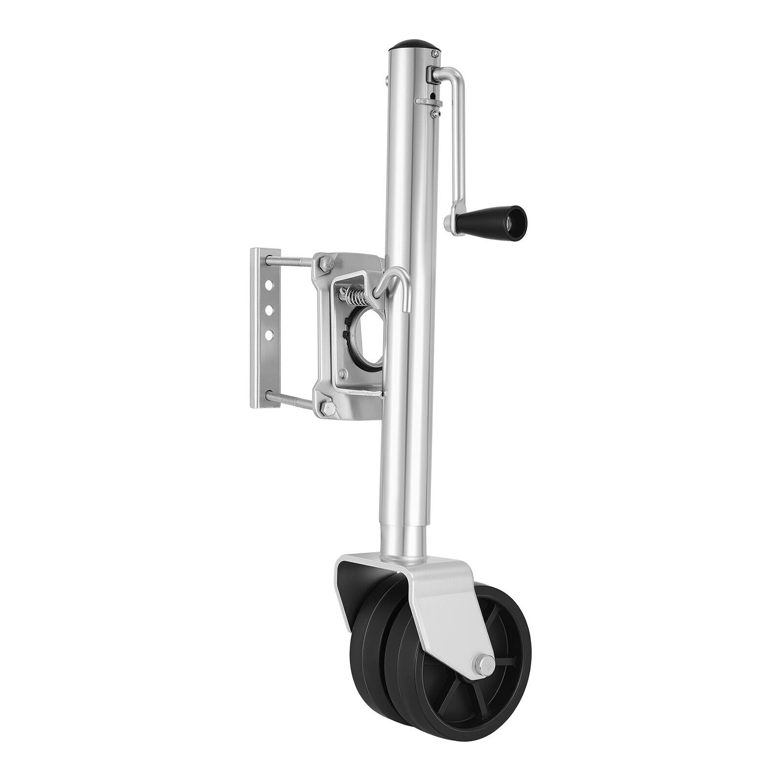 Alt View 5. VEVOR - Trailer Jack with Wheel,2000 lbs Load Capacity,Heavy Duty Swivel Boat Trailer Jack with PP Dual Wheel & Ergonomic Handle - Silver;Black.