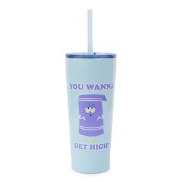 Silver Buffalo - South Park Towelie Stainless Steel Tumbler With Straw | Holds 22 Ounces - Blue