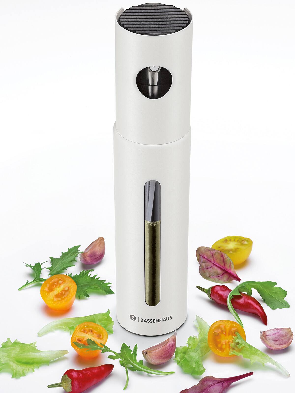 Alt View 3. Zassenhaus - Oleon Oil & Vinegar Sprayer, 7.5" H x 1.65", White - White.