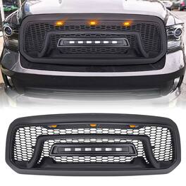 AMERICAN MODIFIED - Armor Grille with Off Road Lights for 2013-2018 Dodge Ram 1500 - 13-18 Ram 1500 Rebel (w/ Amber & Off-road Lights)
