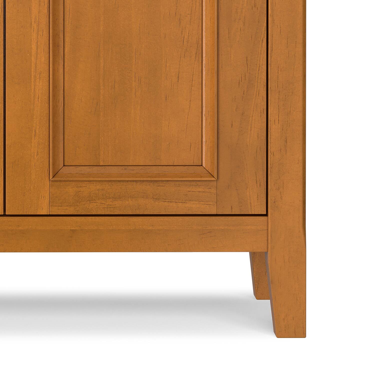 Alt View 4. Simpli Home - Amherst 32 inch Wide Solid Wood Transitional Low Storage Cabinet in Light Golden Brown - Light Golden Brown.