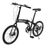 Winado - 20 in Folding Bike Adult Bike, 7-Speed Folding Bicycle, Double Shock Effect, Powerful Mechanical - Black