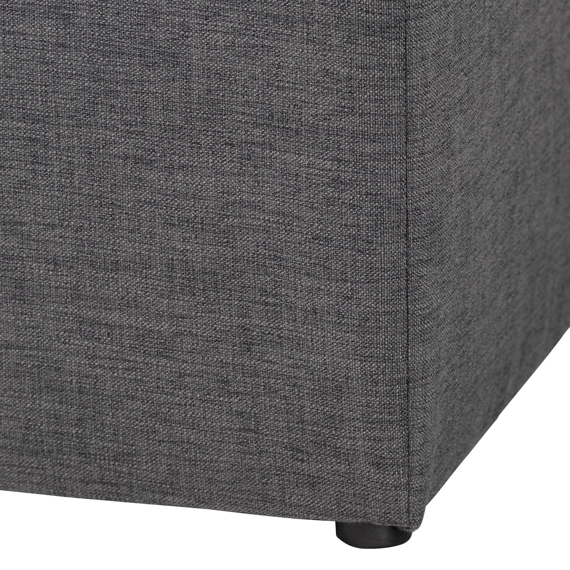 Back. Baxton Studio - Corinne Modern and Contemporary Fabric Upholstered Ottoman - Grey.