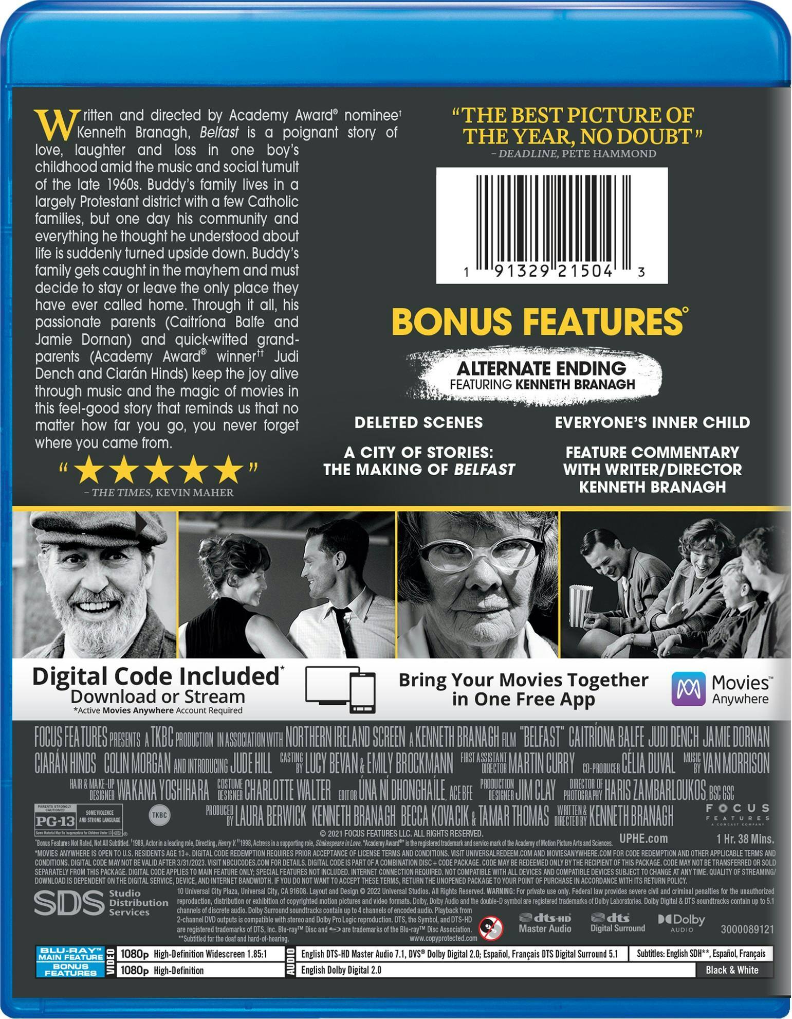Back. Belfast (Blu-ray + Digital Copy) [Blu-ray].