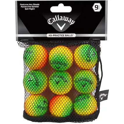 Features Hex Dimple Pattern For Optimal Ball Flight! Callaway 9 COUNT HX-PRACTICE BALLS