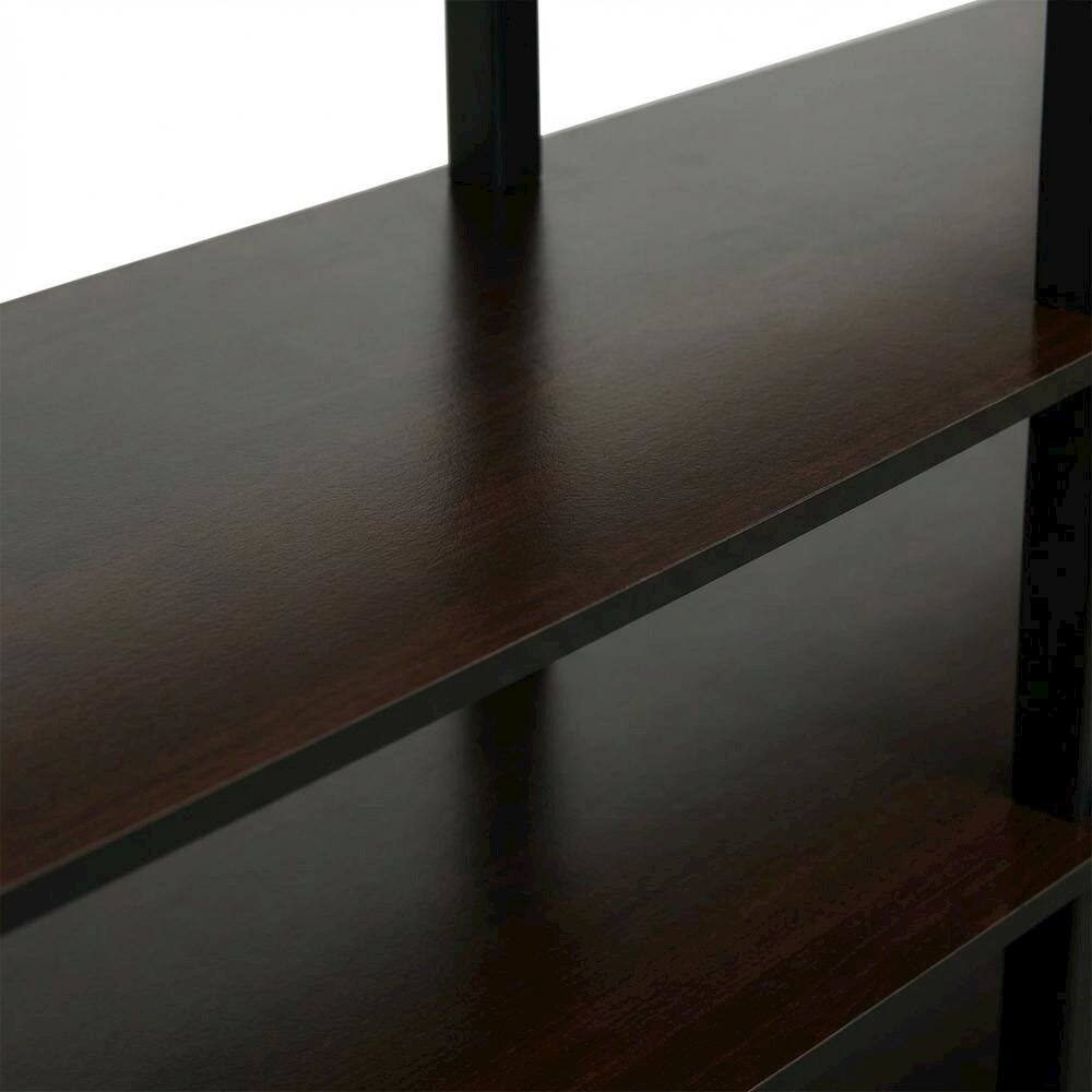 Alt View 4. FurniFact - Dark Brown TV Stand with 3-Tier Storage for Entertainment Room - Brown.