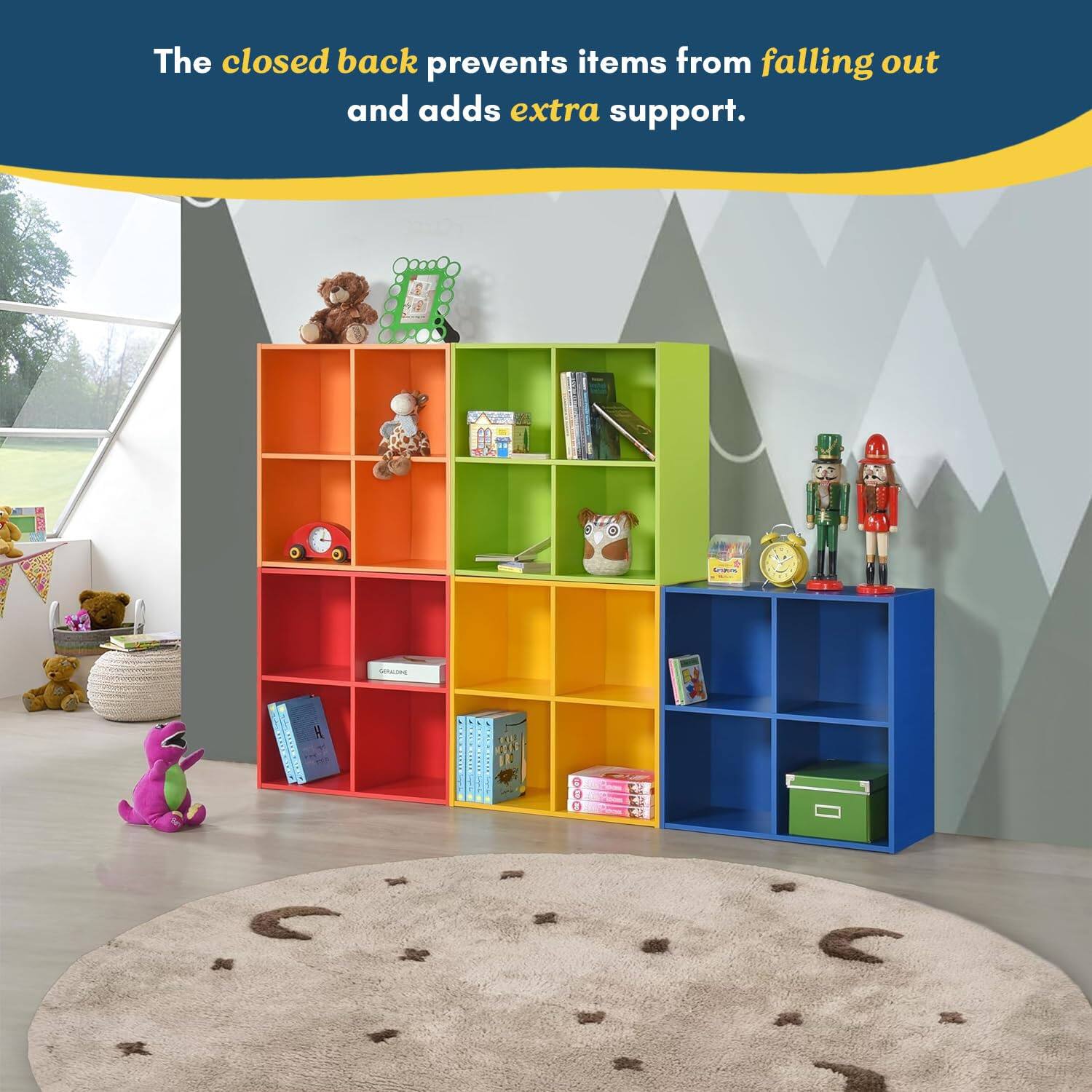 The closed back prevents items from falling out and adds extra support.