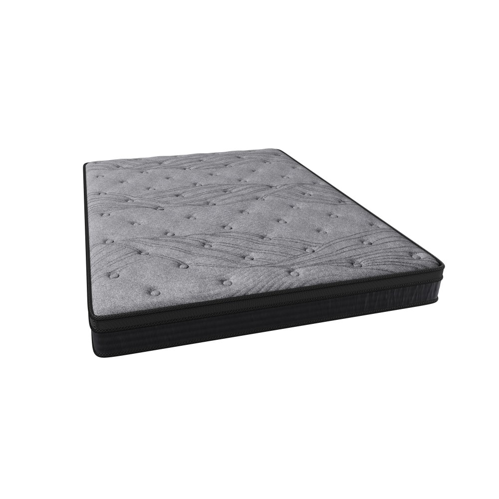 Glintex - 12" Soft-Medium Queen Mattress with 560 Pocket Coils, Pressure Relief, Motion Isolation, Mattress in a Box - Gray