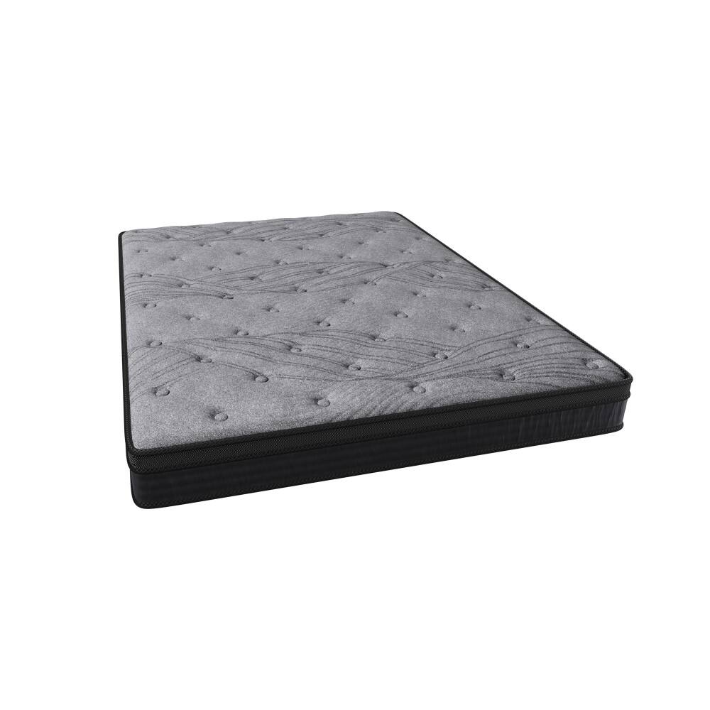 Front. Glintex - 12" Soft-Medium Queen Mattress with 560 Pocket Coils, Pressure Relief, Motion Isolation, Mattress in a Box - Grey.