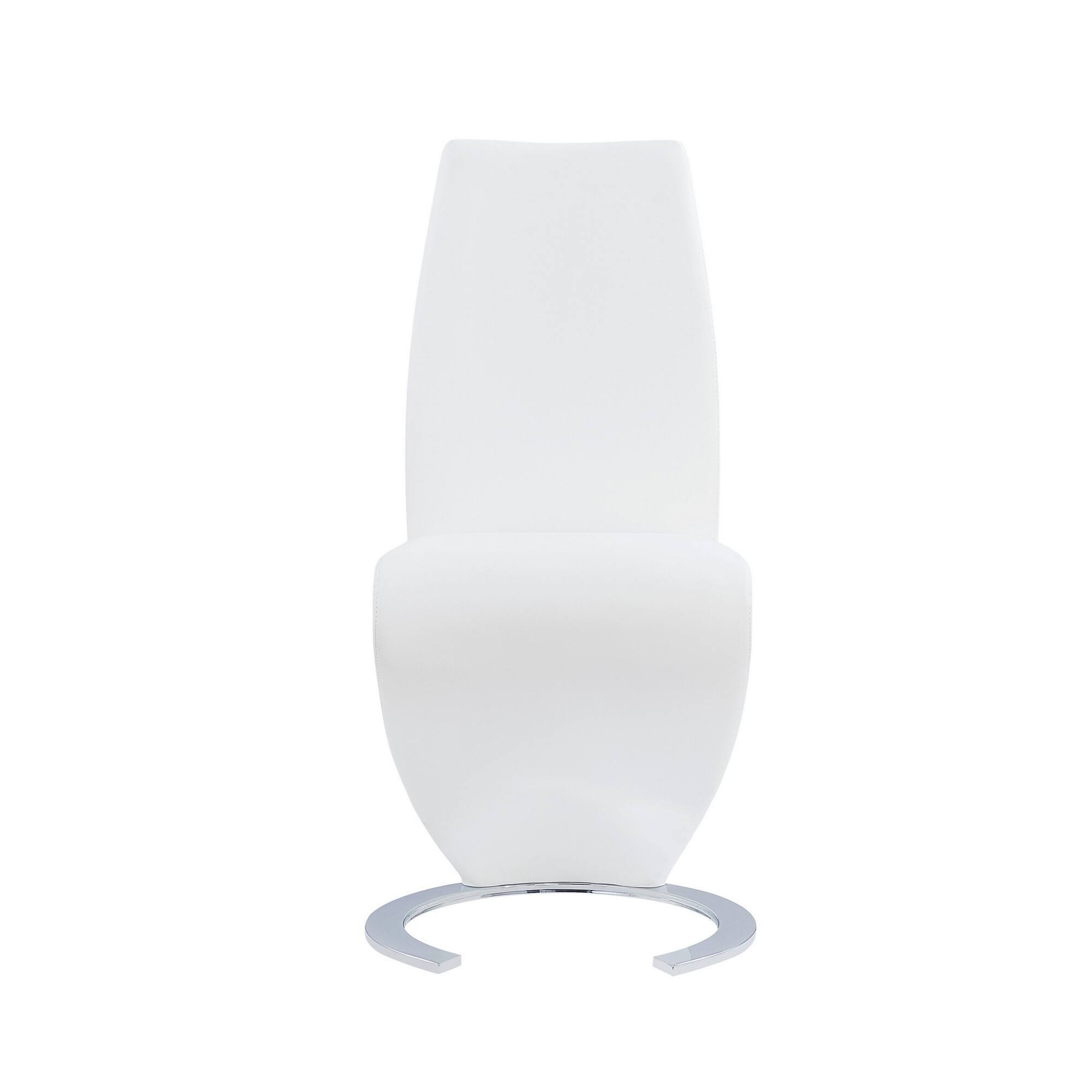 Back. Hivvago - Hivvago Set of Two Upholstered Faux Leather Dining Parsons Chairs - White.