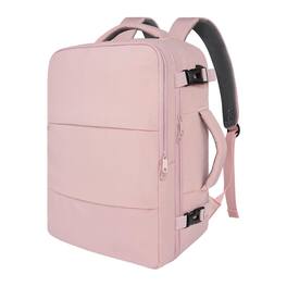 ZUQIETA - Travel Backpack for Women with USB Port and Shoe Compartment Laptop Daypack for Business and Casual Use - Pink-Large