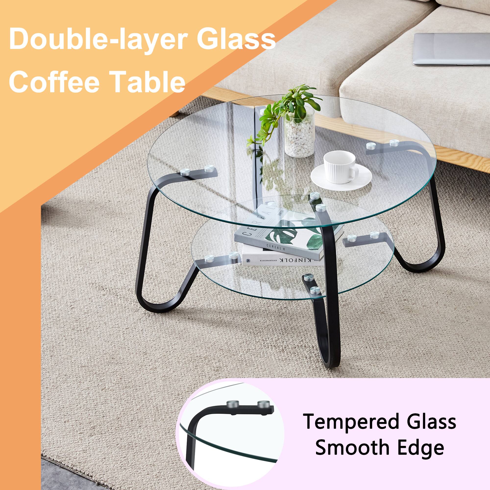 Double-layer Glass Coffee Table

Tempered Glass Smooth Edge