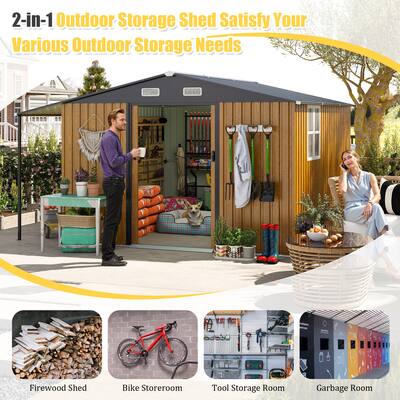 Mondawe 10x12 Ft Outdoor Storage Shed with Dual Zone Design for Mondawe 10x12 Ft Outdoor Storage Shed with Dual Zone Design for