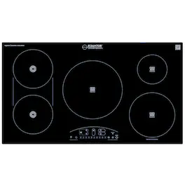 Equator - 36" Built-in Electric Cooktop| Hybrid Ceramic & Induction 5 Burner| 9 Power Level Triple Heating Element 220V - Black