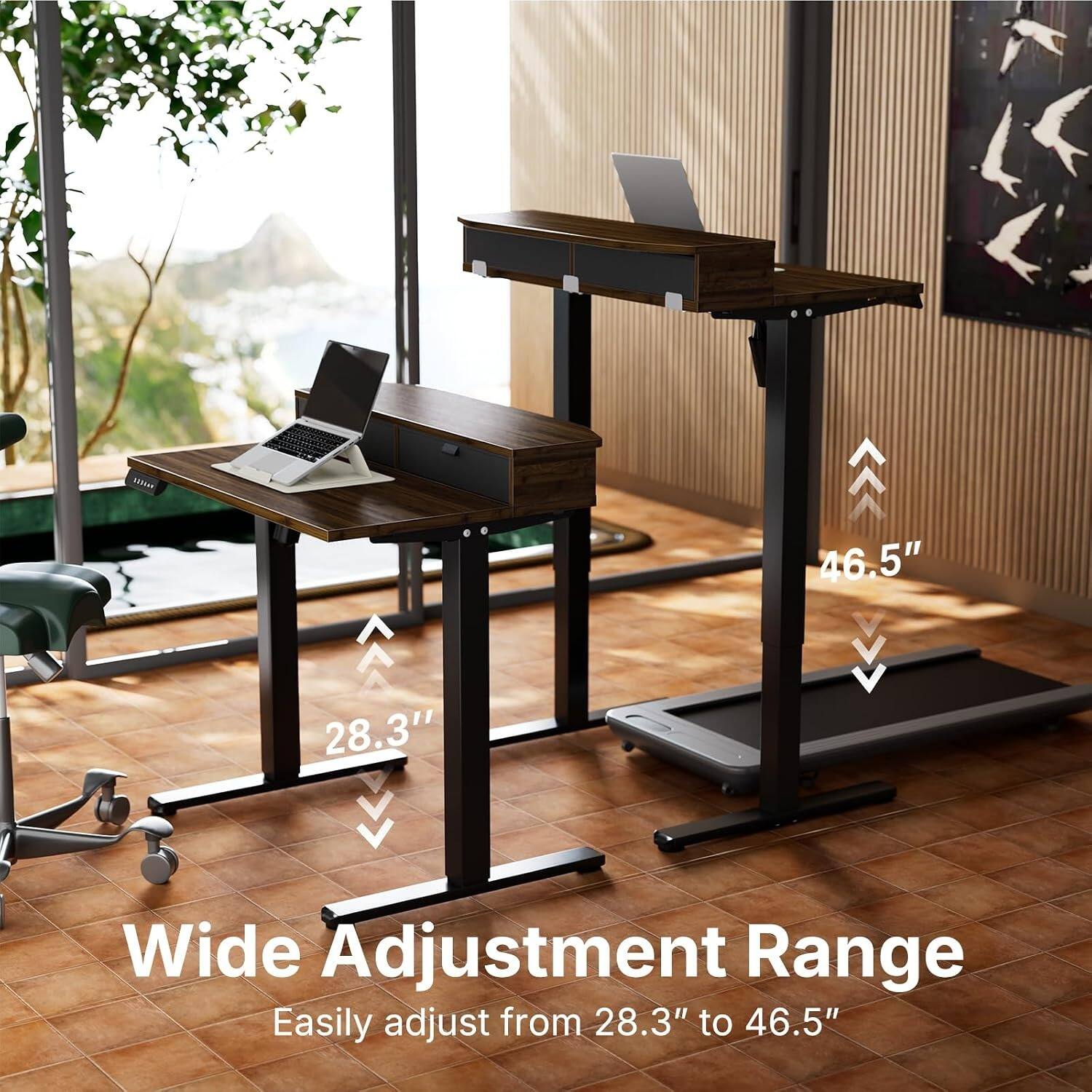 46.5" 28.3" Wide Adjustment Range  
Easily adjust from 28.3" to 46.5"