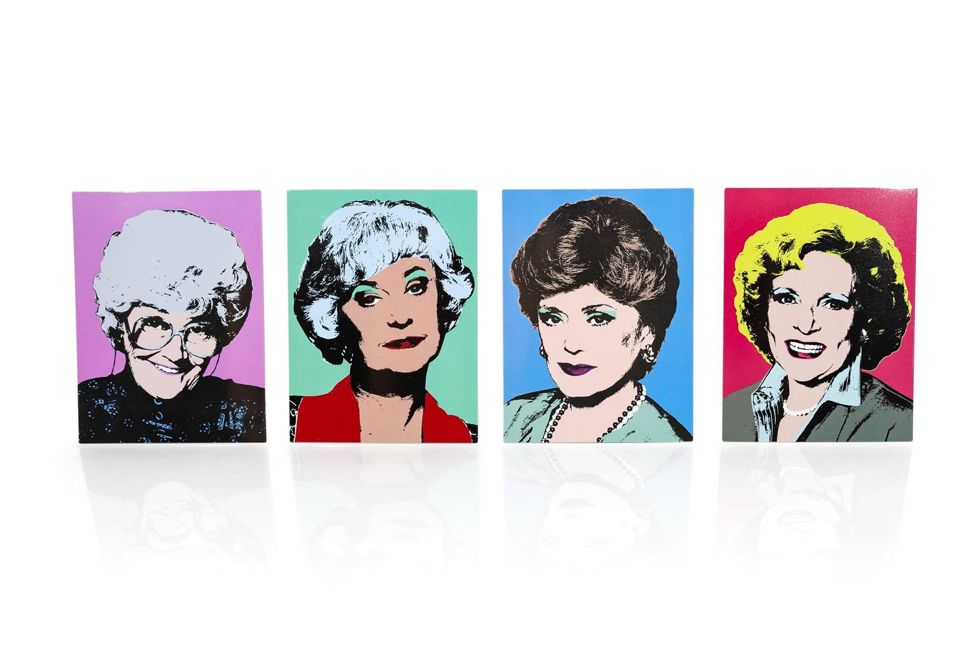 Alt View 1. Just Funky - The Golden Girls Collectible Warhol Art Style 4-Magnet Set | 4-Inch Tall Magnets - Blue.