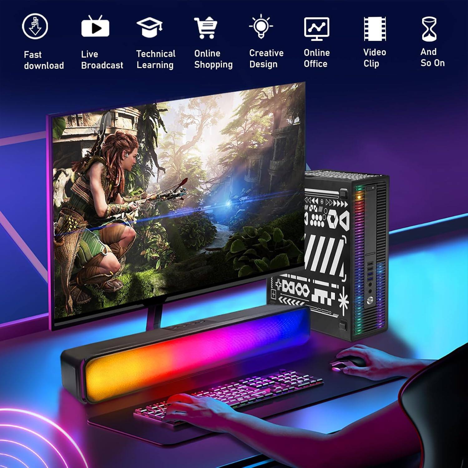 Fast download  
Live Broadcast  
Technical Learning  
Online Shopping  
Creative Design  
Online Office  
Video Clip  
And So On