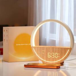 Dazzed Corner - Wake Up Light Sunrise Alarm Clock, White Noise Sound Machine - Wood