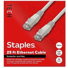 TECH Staples
25 ft Ethernet Cable
Everyday Use - up to 1 Gbps
CAT 6 RJ45 to RJ45
Deliver fast, consistent, and secure internet in the office or at home. Compatible with modems, PCs, laptops, smart TVs, gaming consoles, and other devices.
GREY